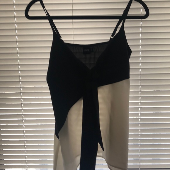 3for$30| ASOS black and white tie front singlet 4 - Picture 1 of 3
